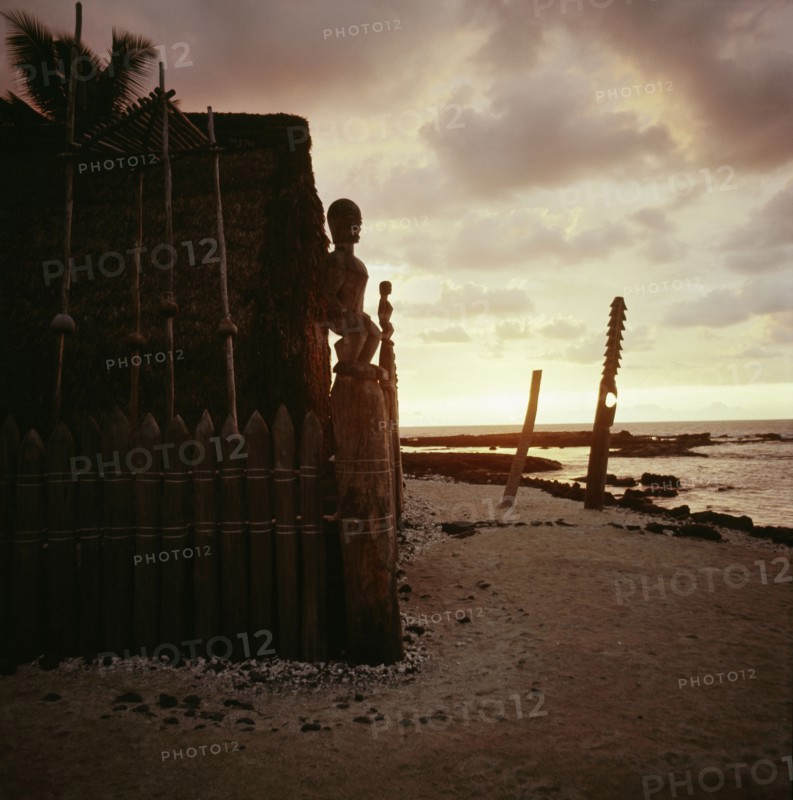 A Marae, temple site, near Hanaunau on the west coast of Hawaii
