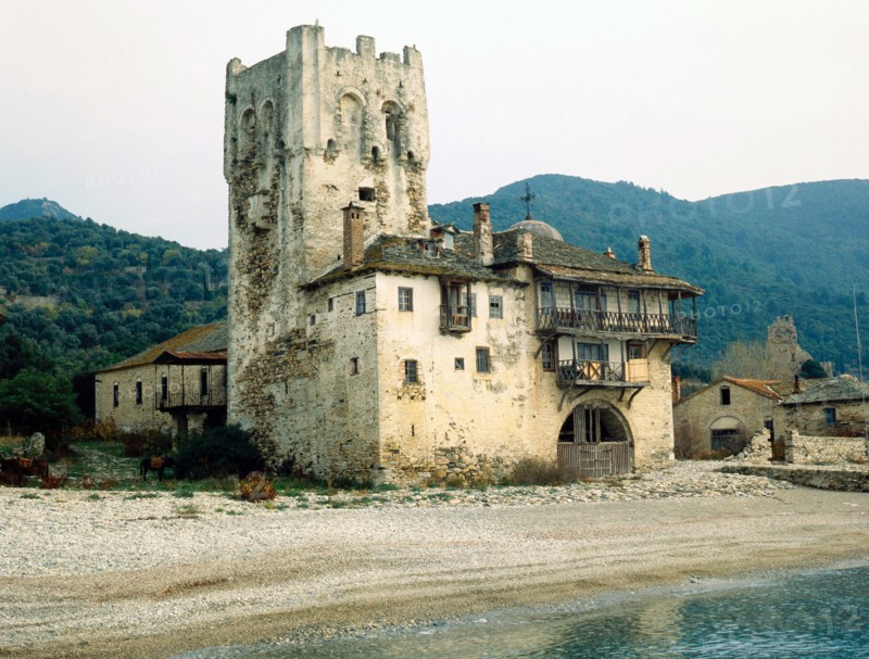 The port of Zagraphos, Mount Athos