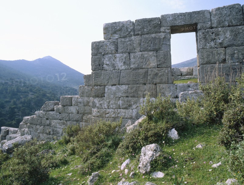 View of the fortification wall of the fort at Phyle, north-west of Athens