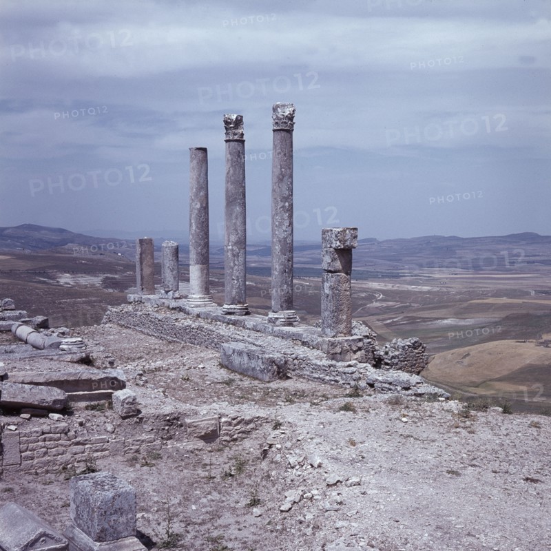 The ruins of Dougga, a small Roman town in North Africa which flourished in the 2nd-3rd centuries AD