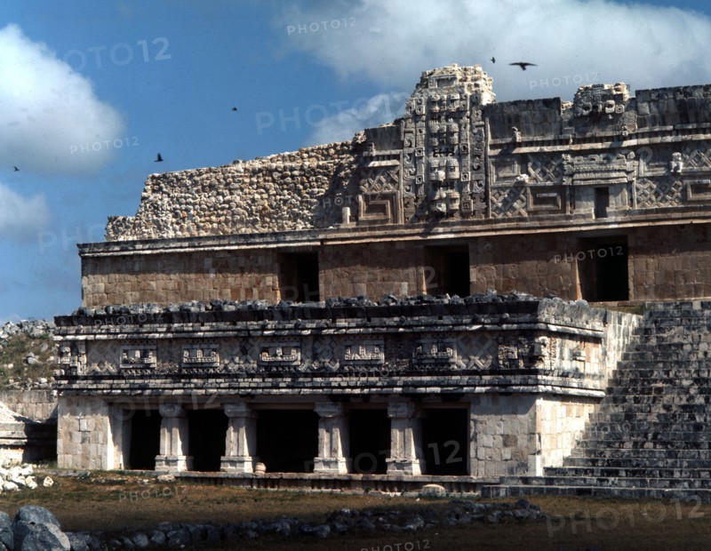 One of the buildings of the Nunnery quadrangle at Uxmal