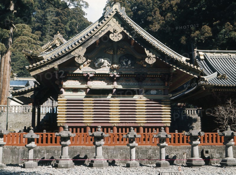 One of the buildings within the shrine of Toshu-gu, Nikko which is dedicated to the deified Ieyasu, the first Tokugawa shogun