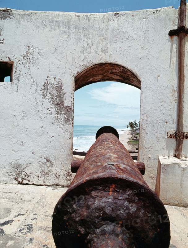 Elmina Castle was built by the Portuguese in 1482 and used by them and later by Dutch and English traders as a base for dealing in slaves, gold and imported European products