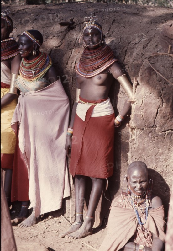 Young Masai women in ceremonial dress