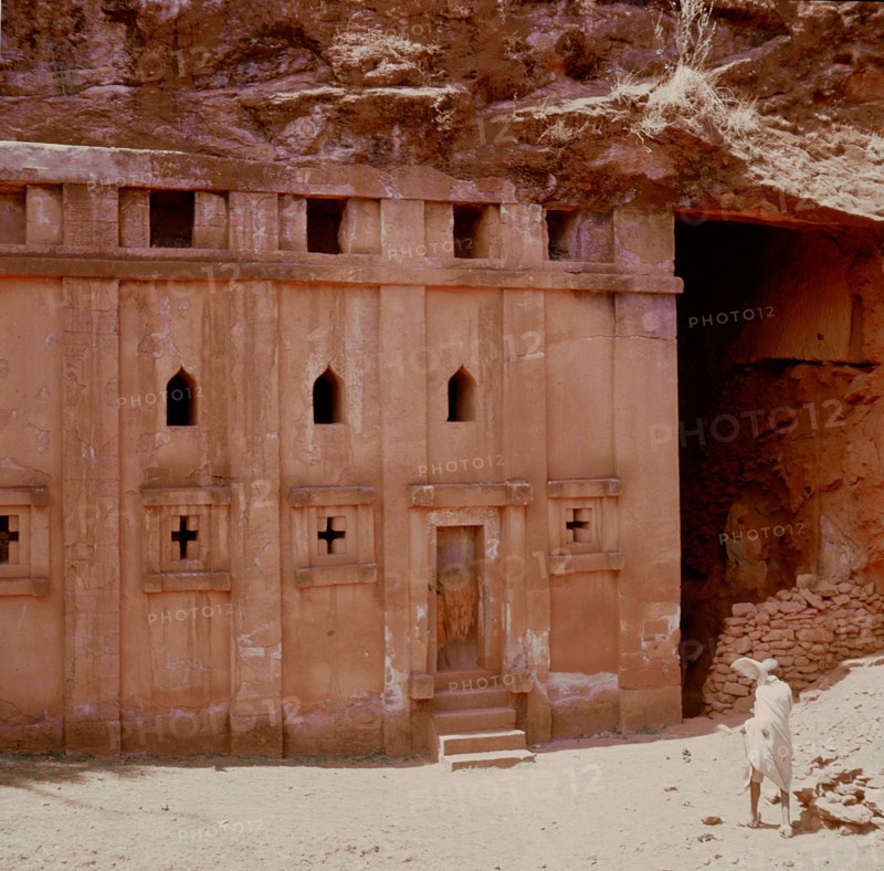 One of the churches hewn from the living rock at Lalibela