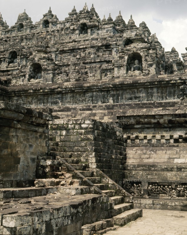View of the terraces, Borobudur