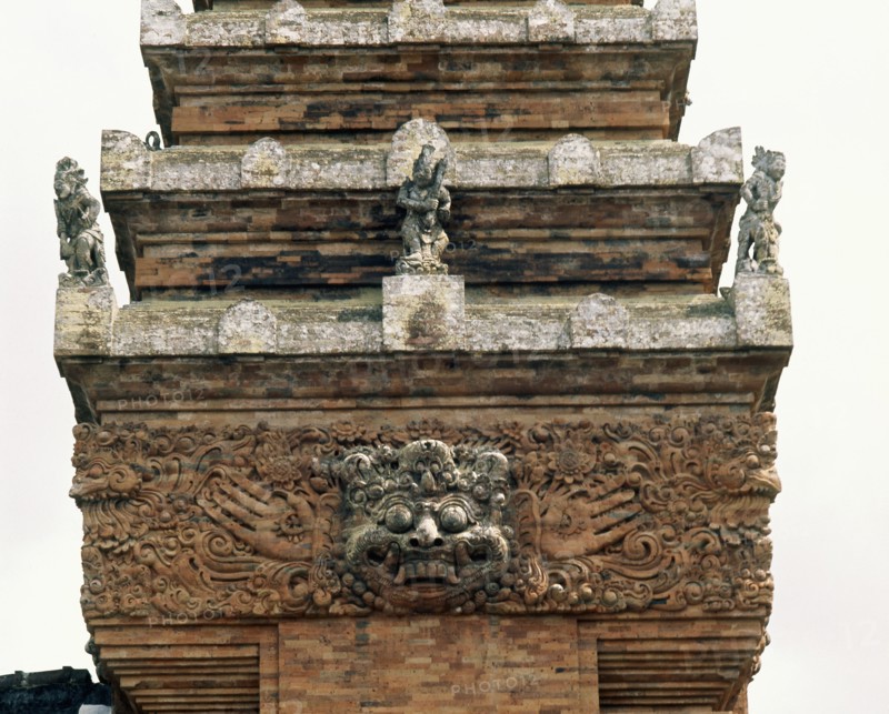 The tiered structure of Balinese Hindu shrines reproduces the three levels of the cosmos: the under-world, the world of humanity and the towering celestial mountain of the gods
