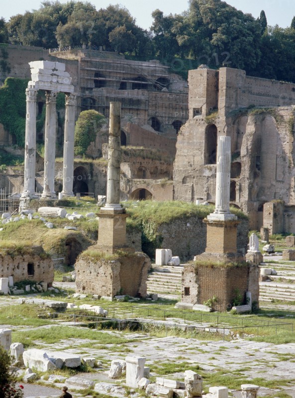 The Roman Forum, view towards the Temple of Castor and Pollux