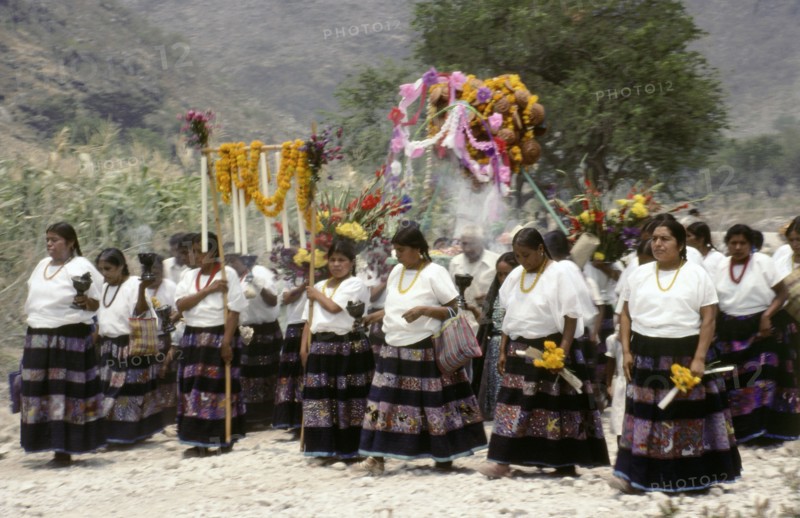 View of rural springtime fiesta at the remote village of Zitlala, Guerrero