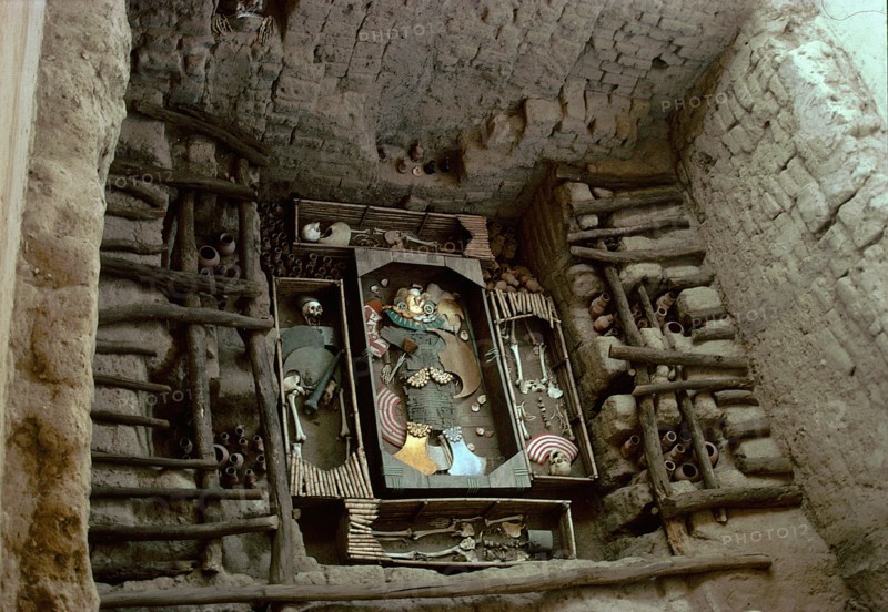 View of the Royal "tomb 1 " at the Mochica site of Sipan