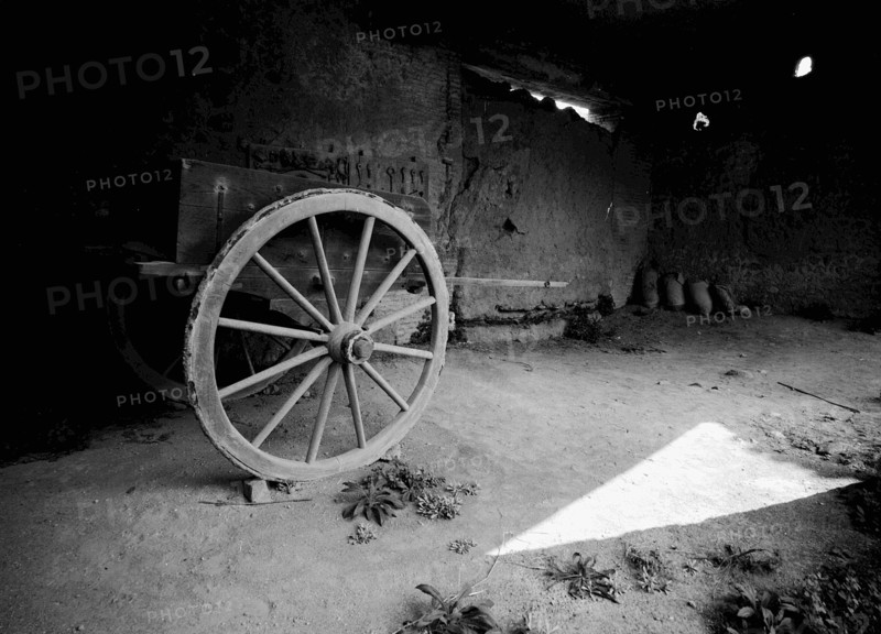 Remains of a hand-cart in a ruined Pompeii house