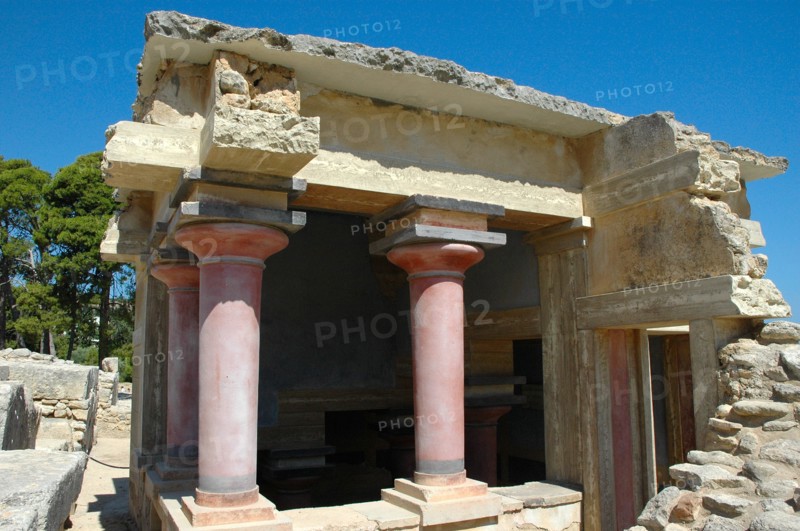 View of the north entrance to the palace of Knossos