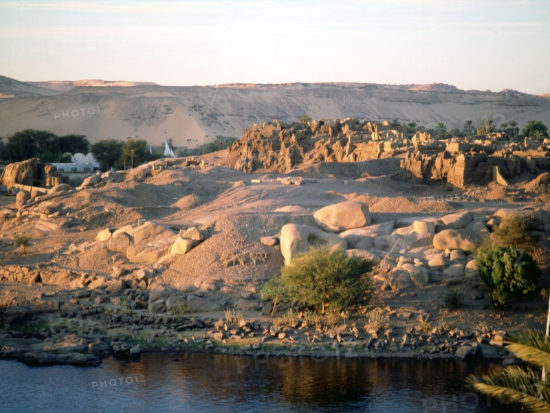 View of the island of Philae from the Nile