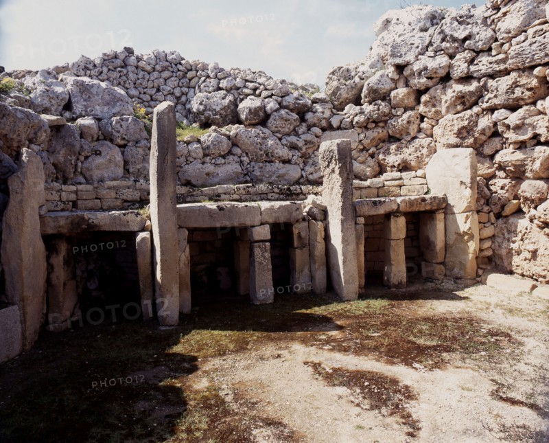 View of the megalithic temple complex of Ggantija, one of the earliest man made structures in the world