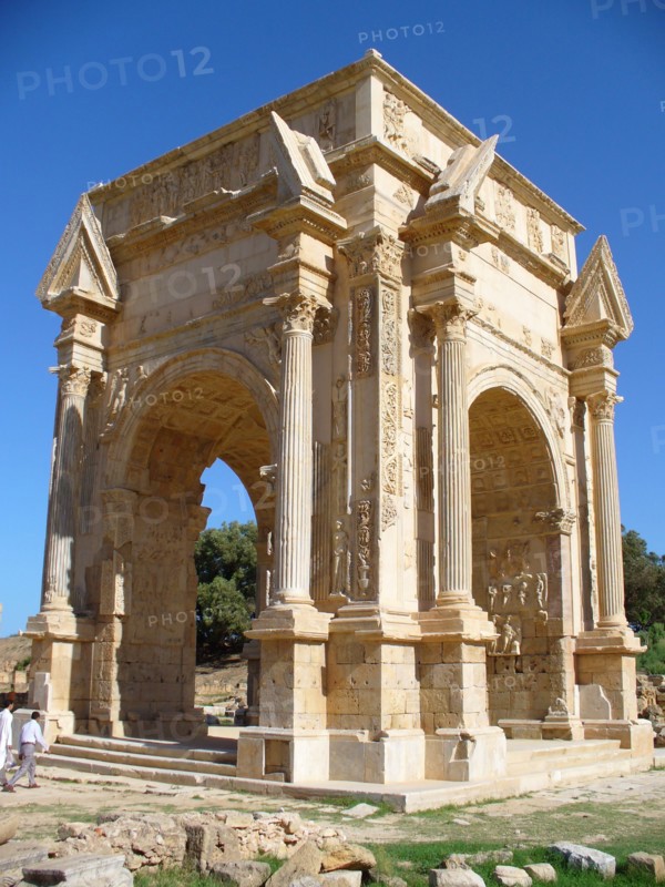 The triumphal arch of Septimus Severus at Leptis Magna