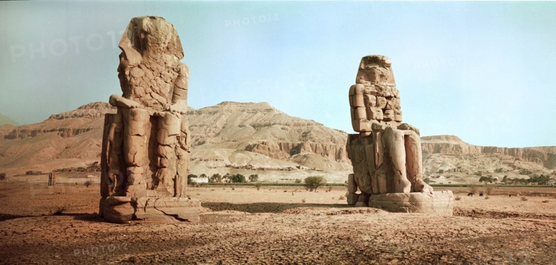View of the colossi of Memnon