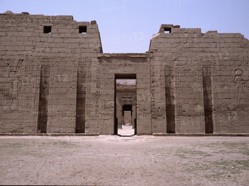 The entrance to the mortuary temple of Ramesses III at Medinet Habu