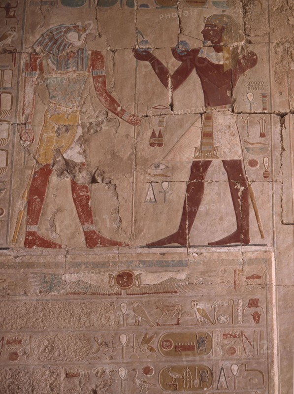 A wall painting in the Chapel of Anubis at the temple of Hatshepsut