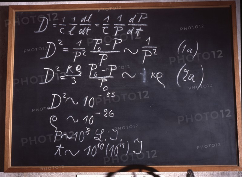 Einstein's blackboard used at the second of three Rhodes Memorial Lectures