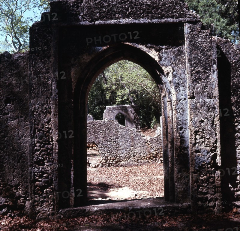 The ruins of Gedi, an important East African city and centre of the slave trade between c