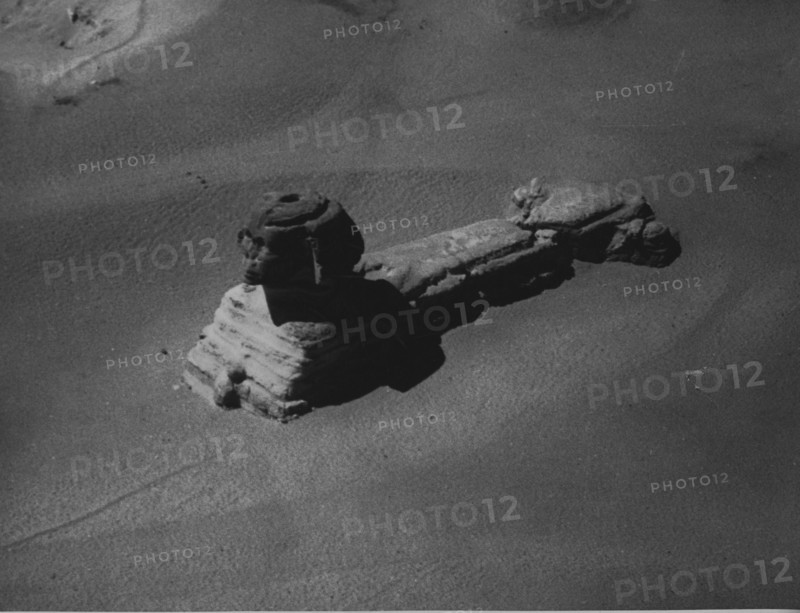 The Giza Sphinx, photographed in the 1920's