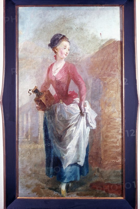 Girl with coffee grinder'