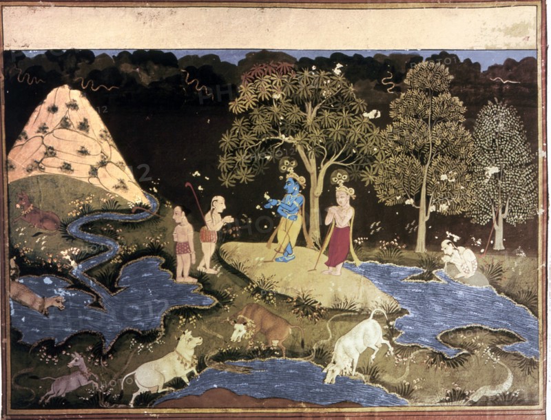 Page from a series of illustrations for Bhagavad Purana