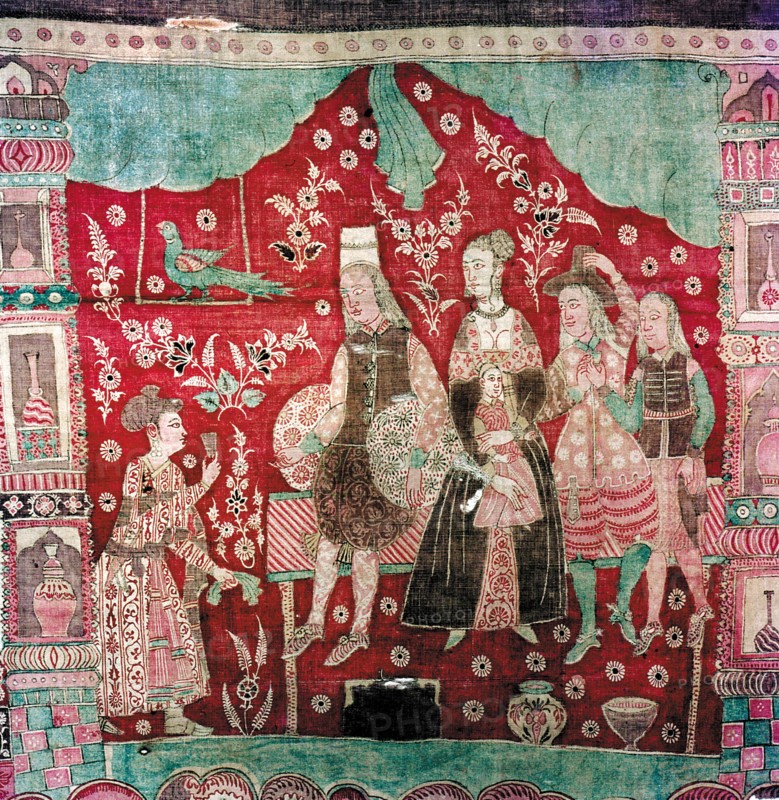 A Dutch merchant and his family being served by an Indian servant