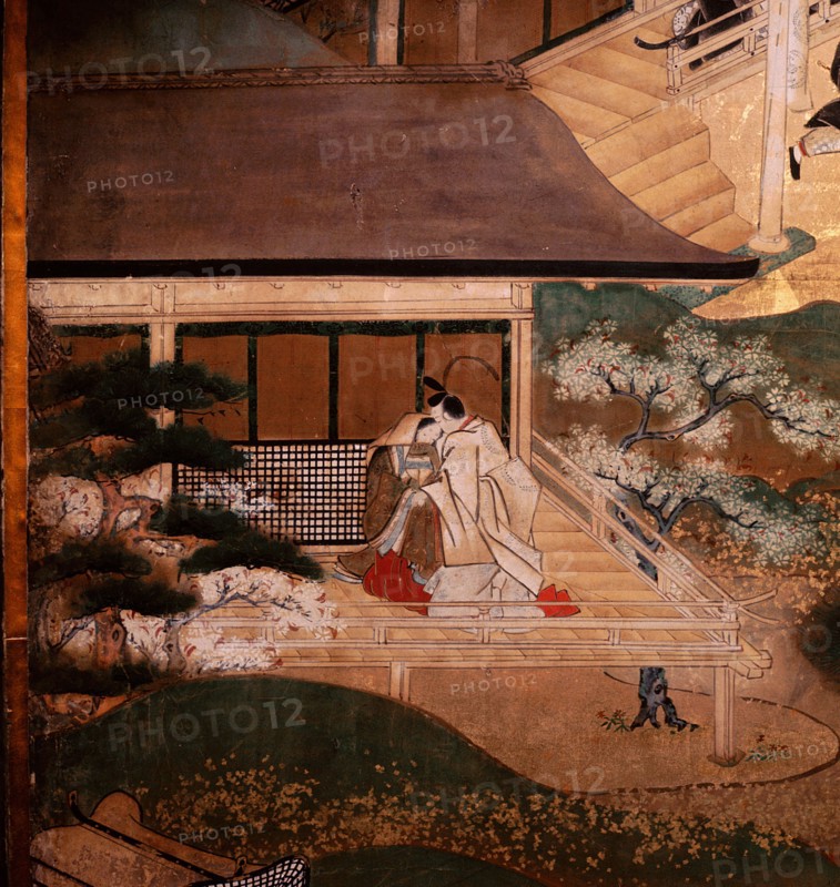 Detail from a screen attributed to the studio of Tawaraya Sotatsu