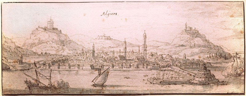 Drawing by the Bohemian artist Vaclav Hollar (13/7/1607   25/3/1577) done on his journey to Tangier