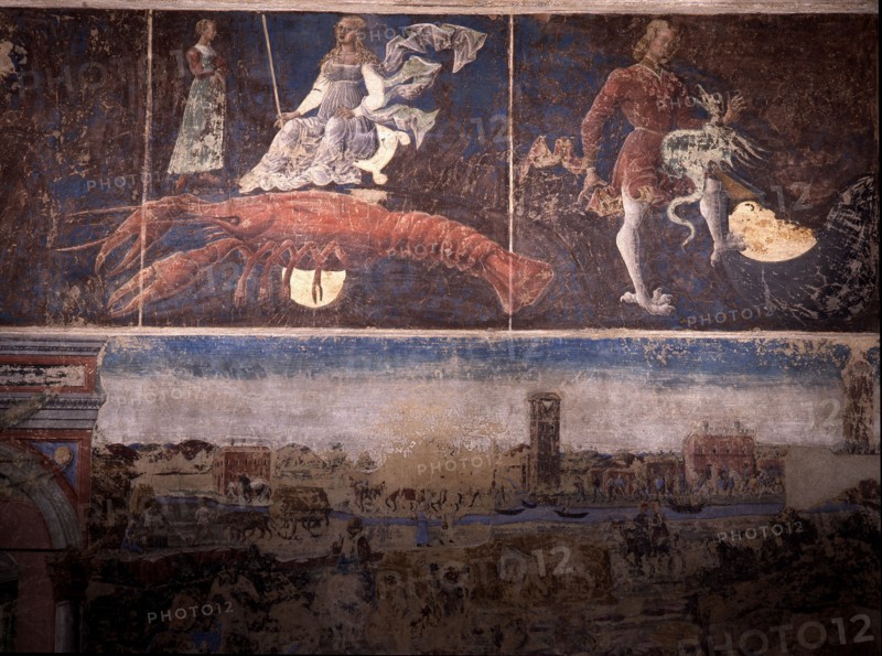 Allegorical representation of the signs of the zodiac from the 'Palace of Joy', by Cosme Tura