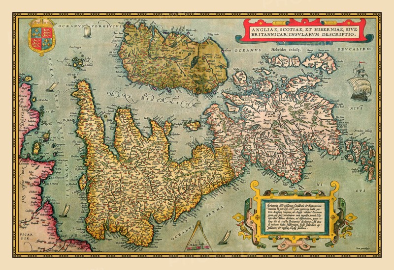 Map of Britian and Ireland 1602