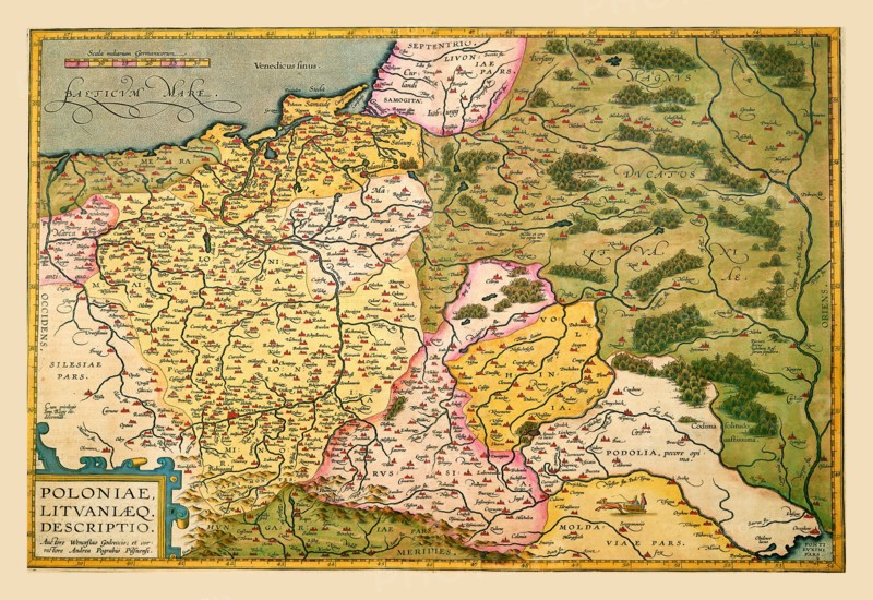 Map of Poland and Eastern Europe 1602
