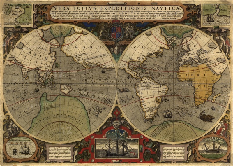 Vera Totius Expeditionis Nautica (World Map) 1570