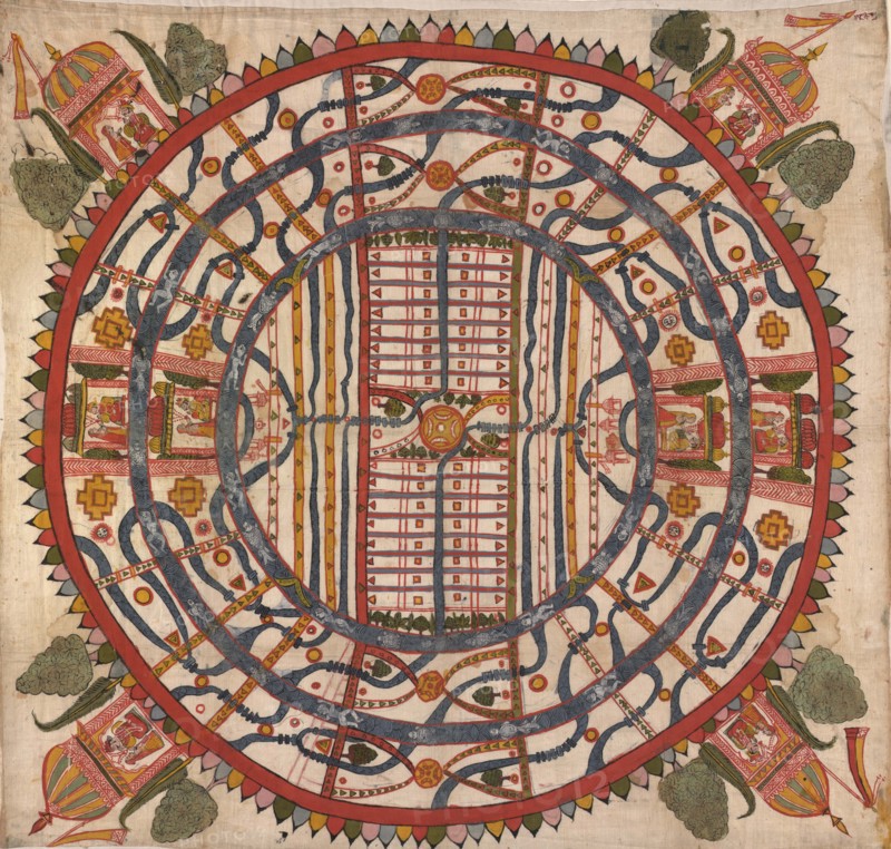 Manu?yaloka, map of the world of man, according to Jain cosmological traditions 1890