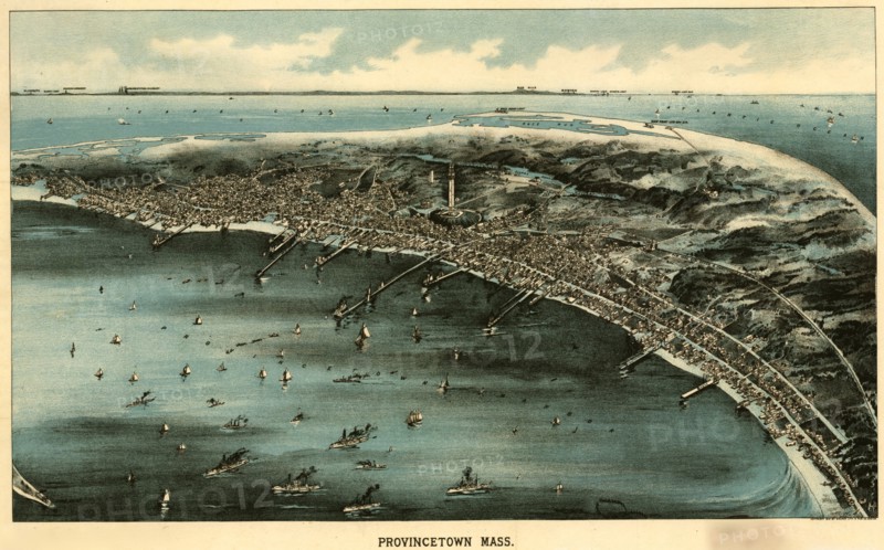 Harbor with ships at Provincetown, Massachusetts 1910 1910