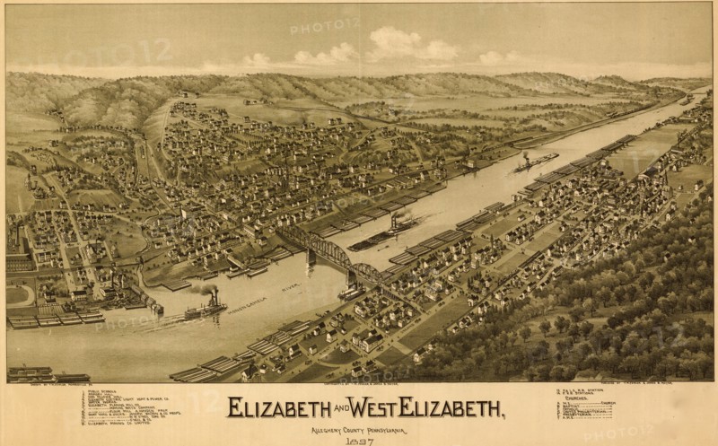 Elizabeth & West Elizabeth Pennsylvania 1897