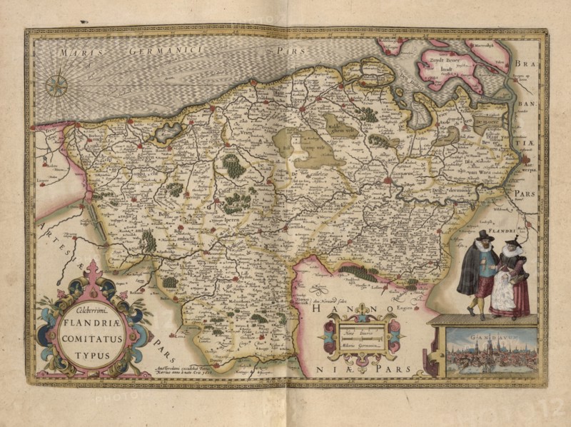 Flanders, Belgium Map  1622