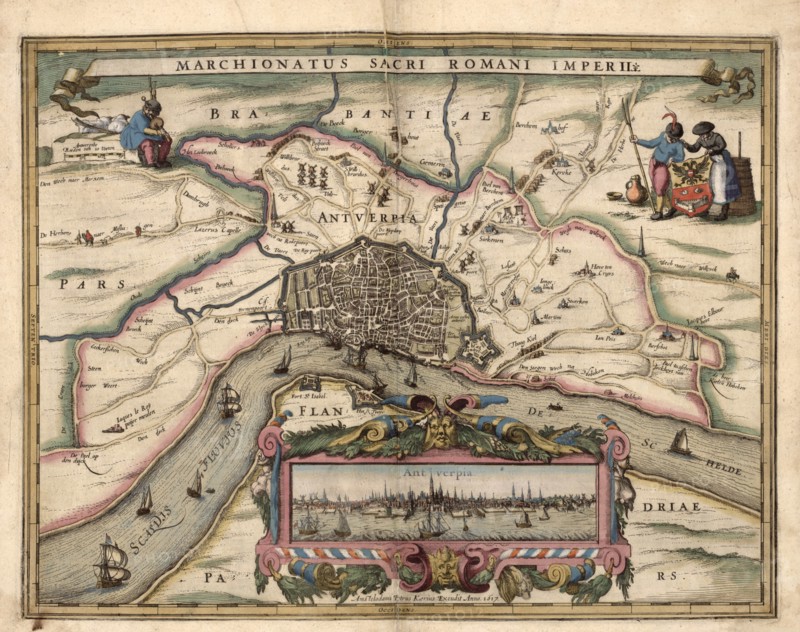 Map of Antwerp, Belgium 1622