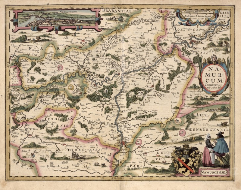 Map of Belgium & Namur 1622