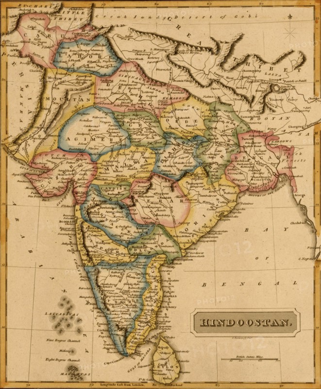 Hindustan, Hindoostan, India - 1817