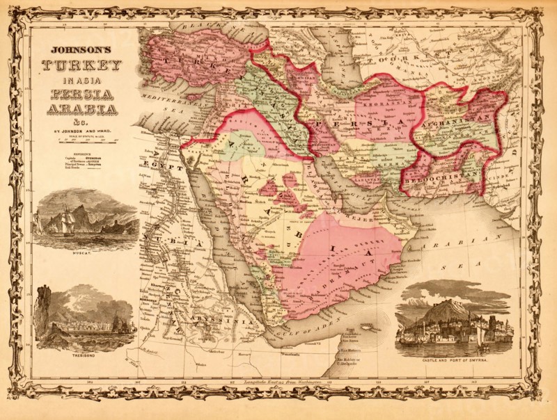 Middle East - Turkey, Persia & Arabia 1862