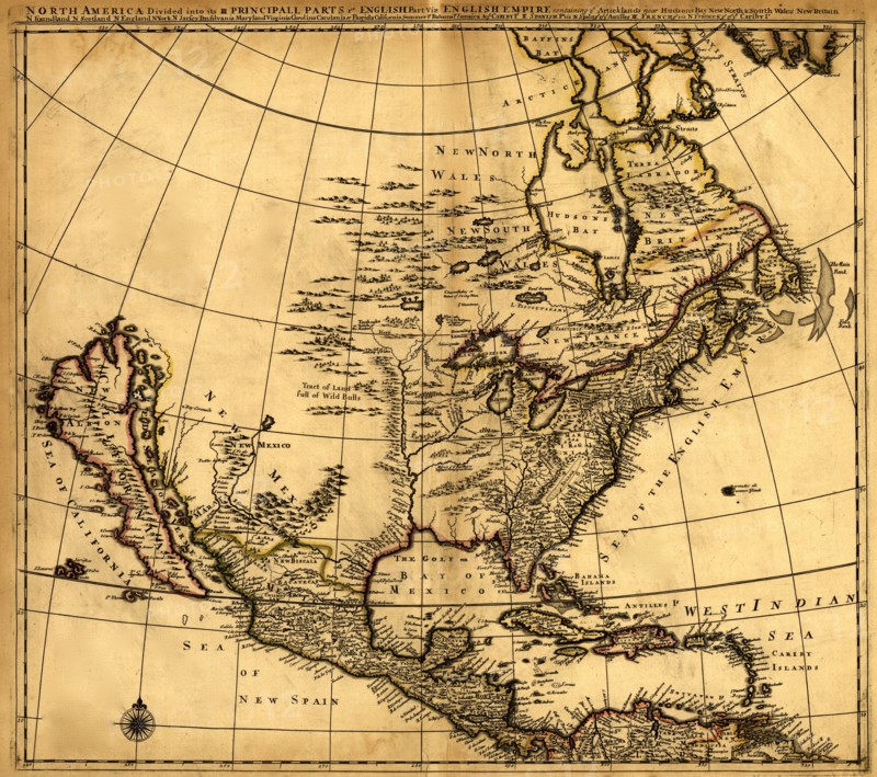 North America Divided into it 3 Principal Parts 1685