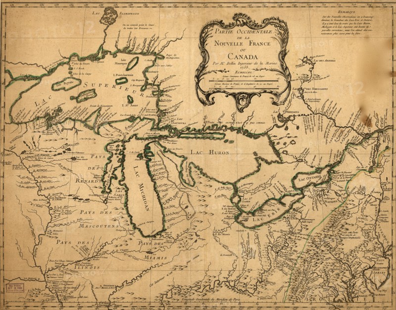 Great Lakes Region During French Settlement Period - 1755 1755