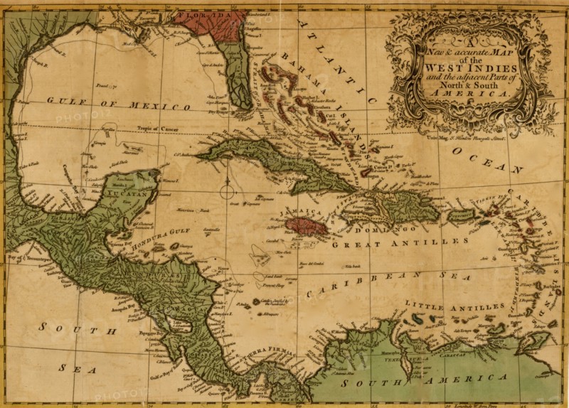 West Indies and the adjacent parts of North & South America - 1755 1755