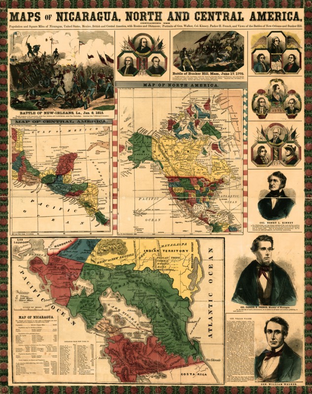 Nicaragua &Central America, Mexico, isthmus of Panama 1856