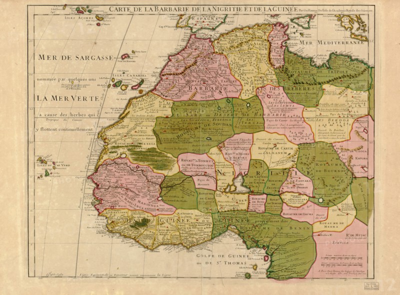 Map of Barbary & Black Africa & Guinee 1718