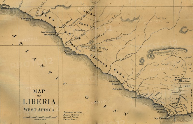 American Colinization Map of Liberia 1835