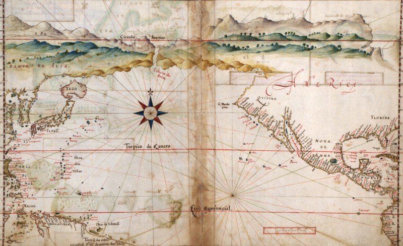 Portuguese map of the North Pacific - 1630 1630