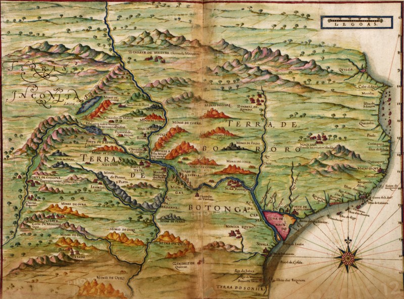 Portuguese Map of Zambezia, Mozambique & Surrounding Regions - 1630 1630